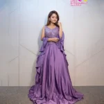 Lilac Purple Ruffled Gown