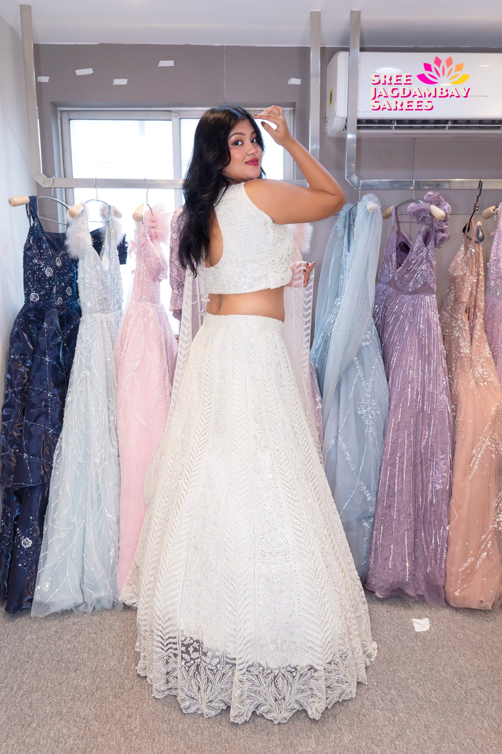 Ivory Snowfall Embroidered Designer Lehenga Set - Image 3